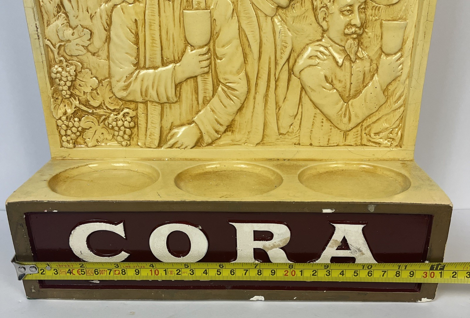 Cora Imported Vermouth Advertising Bar Sign By Mattei Co KY USA Rare Please Read