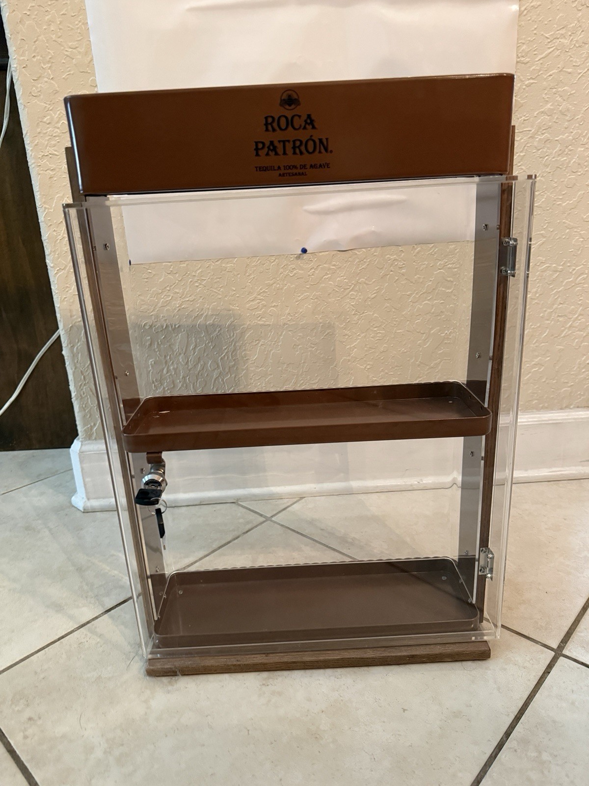 Roca Patrón Tequila Acrylic Store Display Shelf Stand Rack Brown/Clear