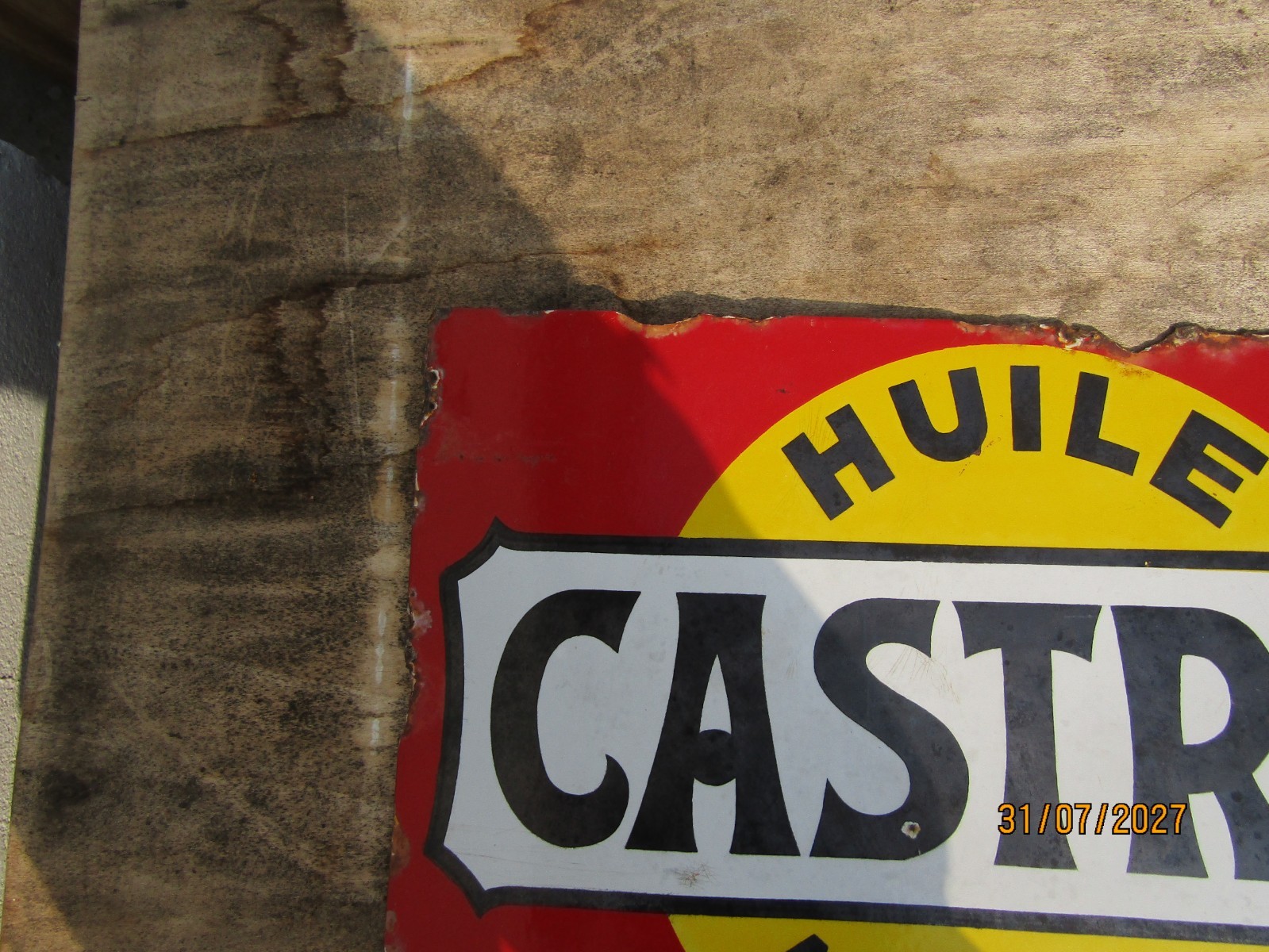 old enamel plate castrol automobile garage oil automobilia