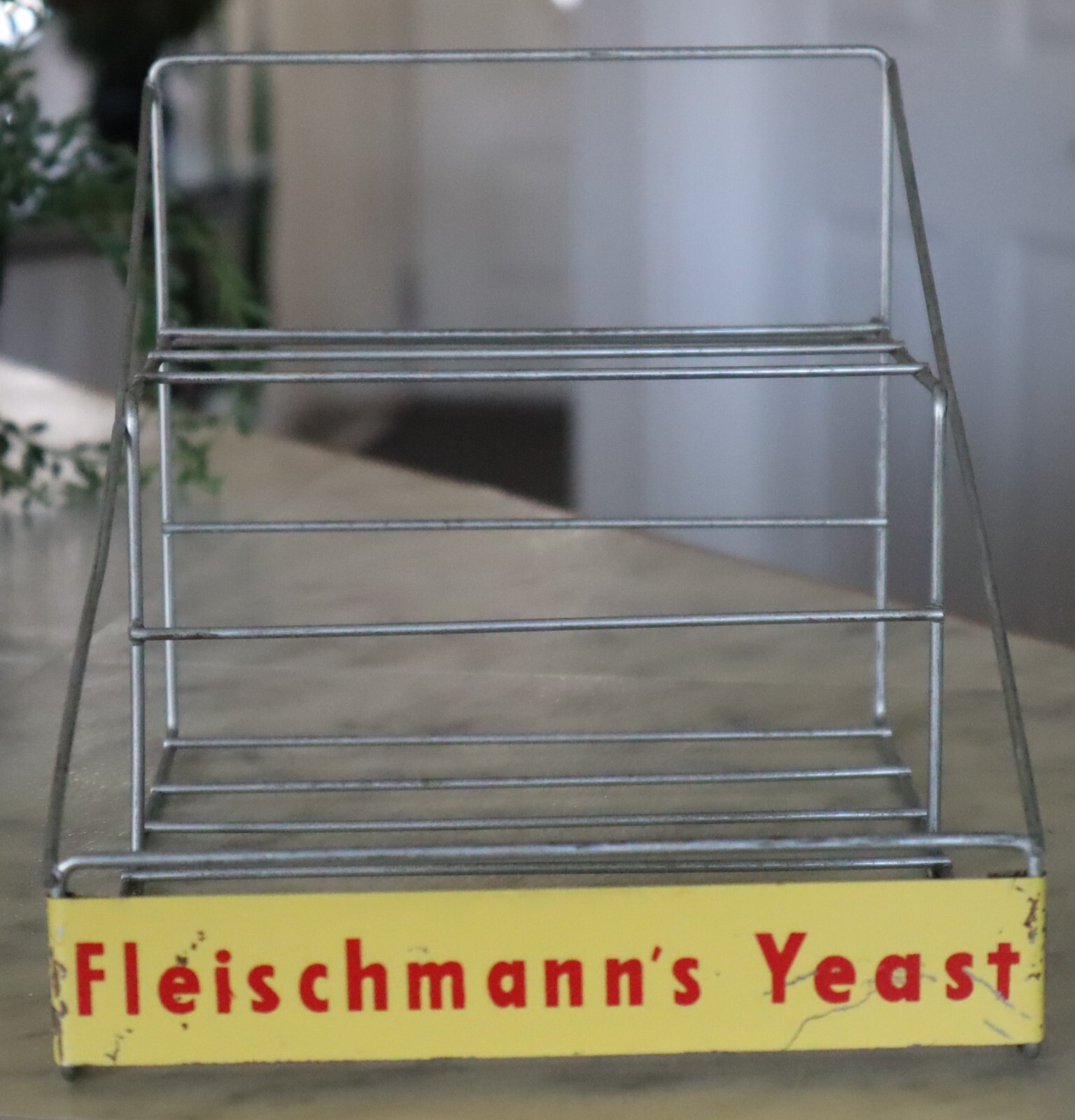 Vintage Fleischmann’s Yeast Metal Wire Counter Display Rack