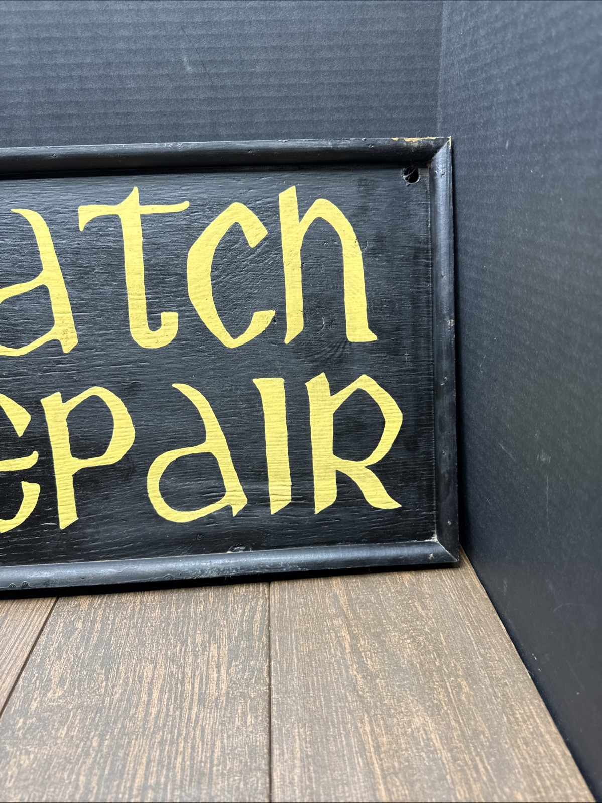 Vintage Wood – POCKET WATCH CLOCK REPAIR – STORE DISPLAY SIGN 36×12