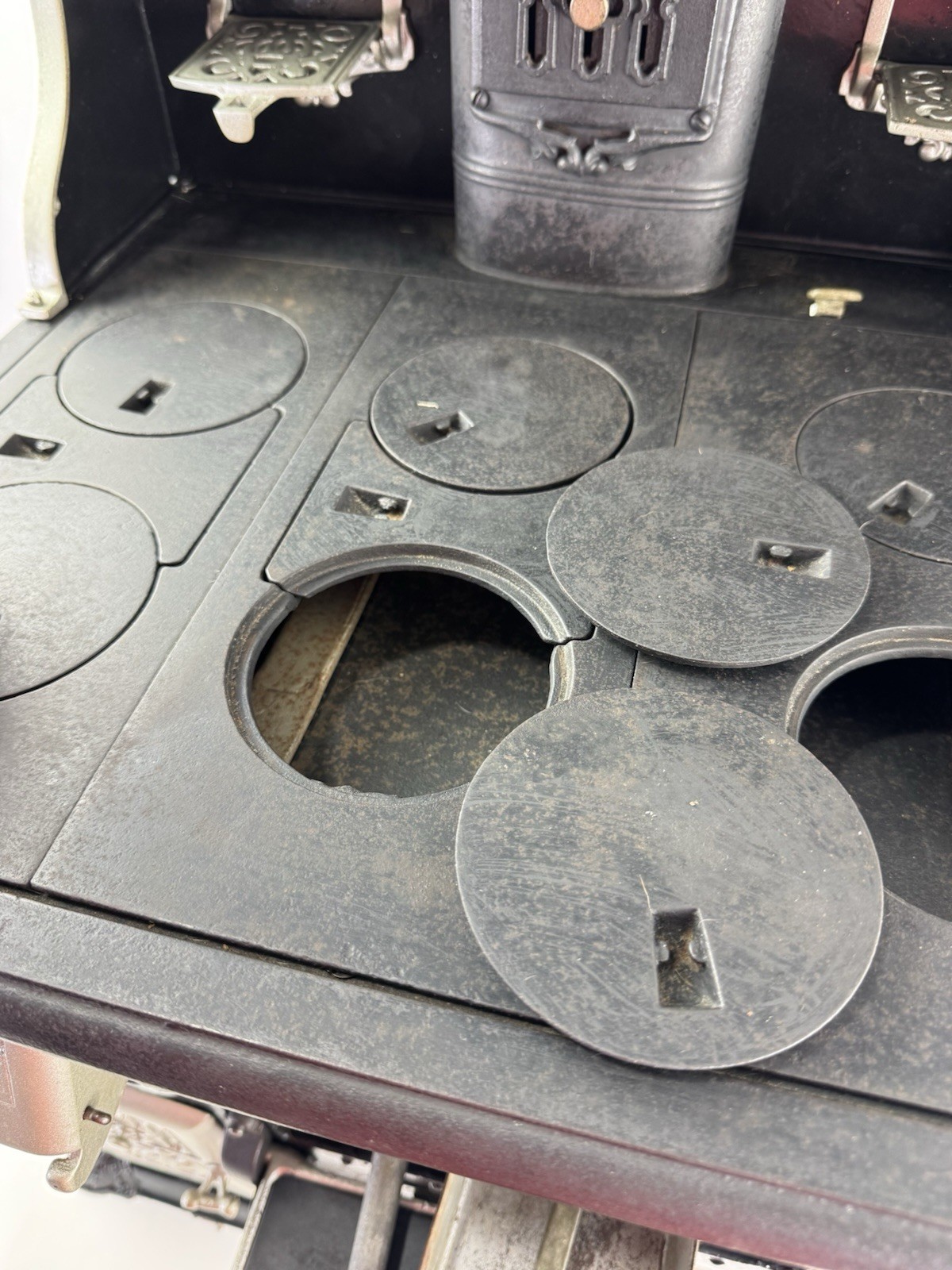 Fantastic Antique Cast Iron Cooking Stove Salesman Sample Quick Meal Miniature