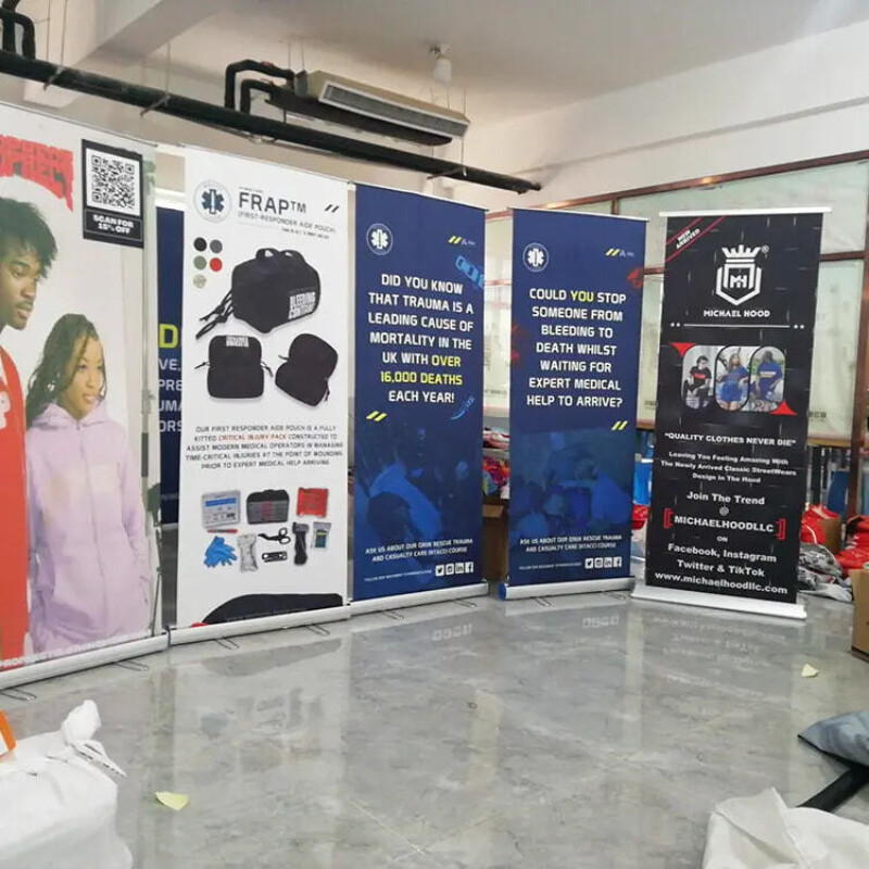33″ x 79″ Portable Fabric Printing Pull up Roll up Standee Graphic Banner Stand