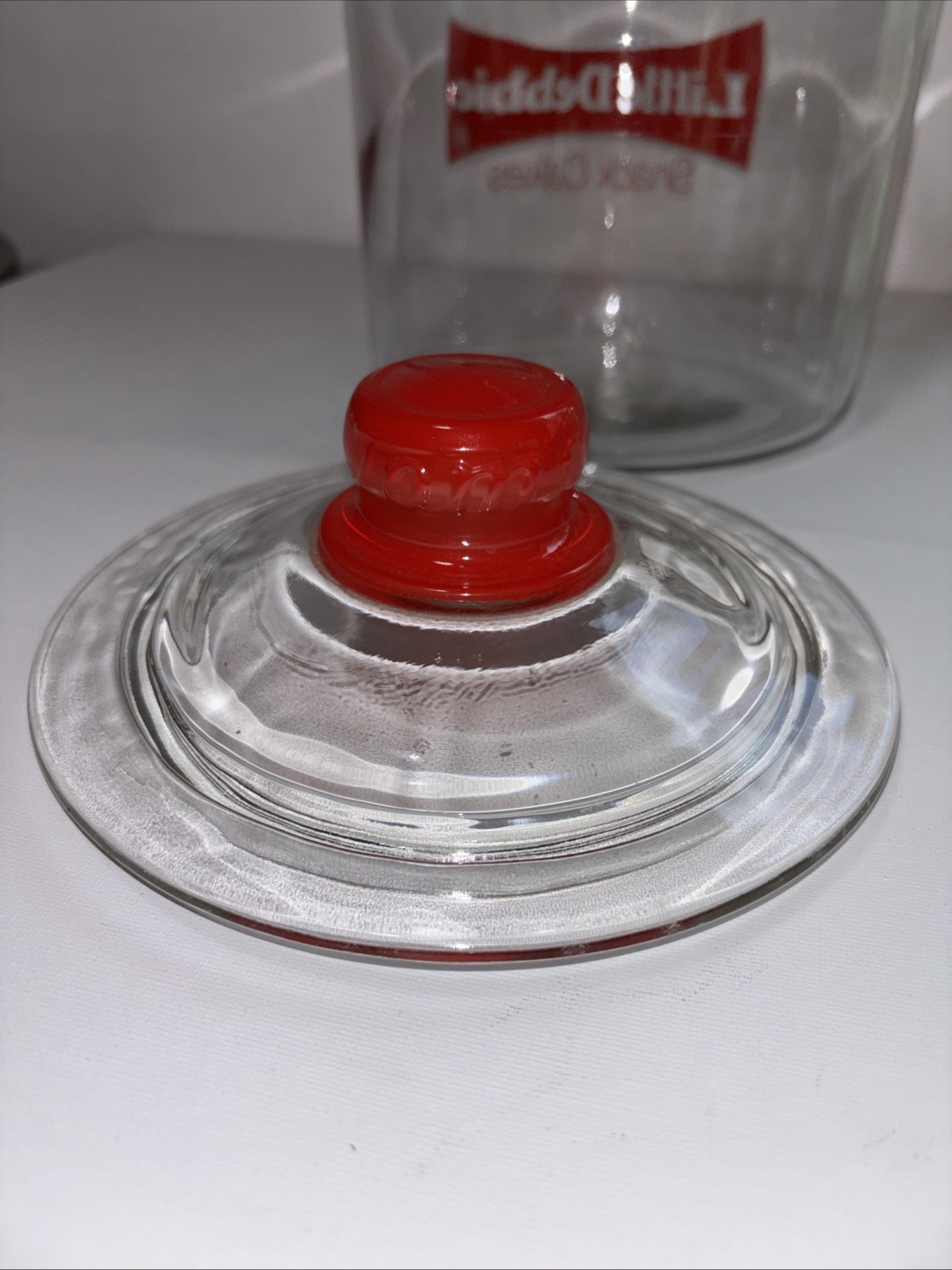 Vintage Little Debbie Snack Cakes Countertop Glass Jar Display With Toms lid