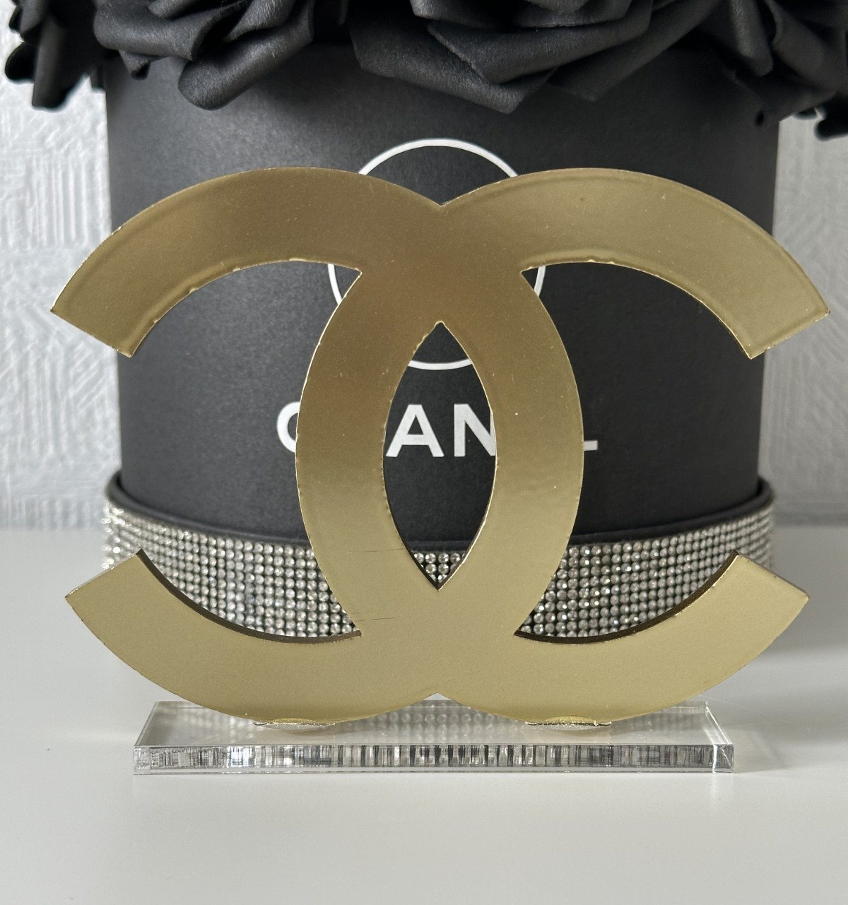 Chanel Logo Gold Store Display CoCo Mark Logo Acrylic New