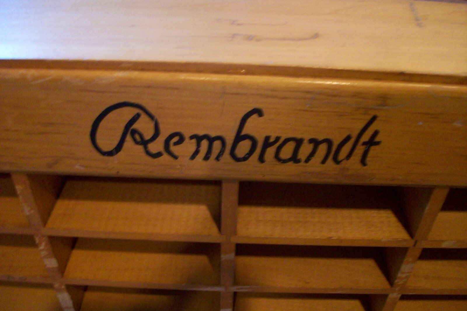 Vintage Wood Rembrandts Talens Floor Store Display