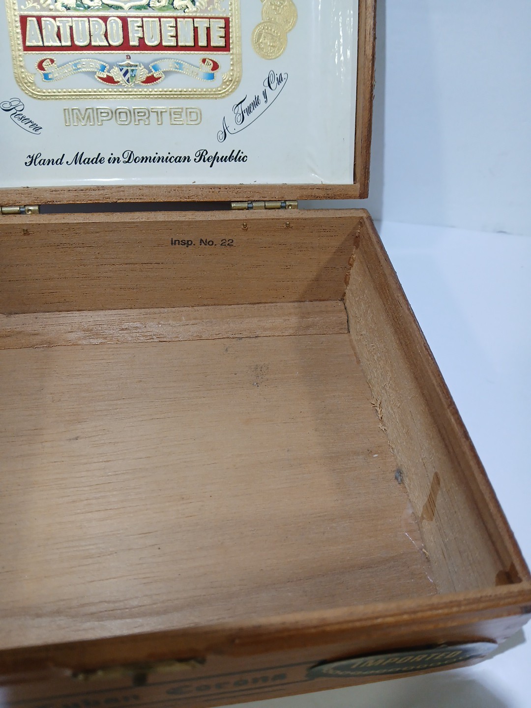 Arturo Fuente Wooden Empty Cigar Box Cuban Corona Empty