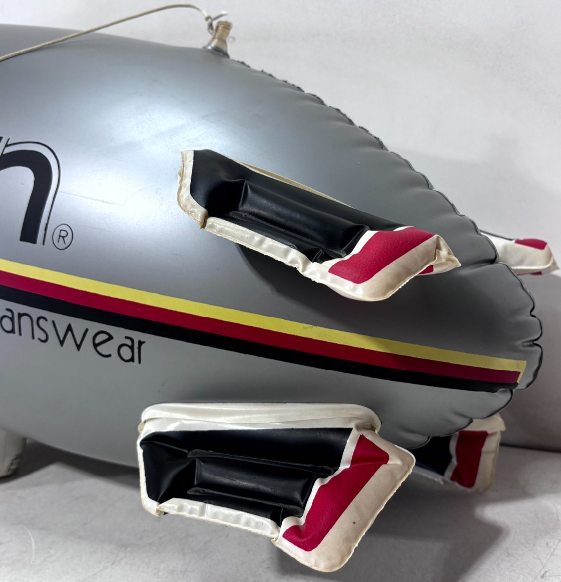 Vintage Zeppelin Jeanswear Advertising Blimp Inflatable Display 31” Silver Rare