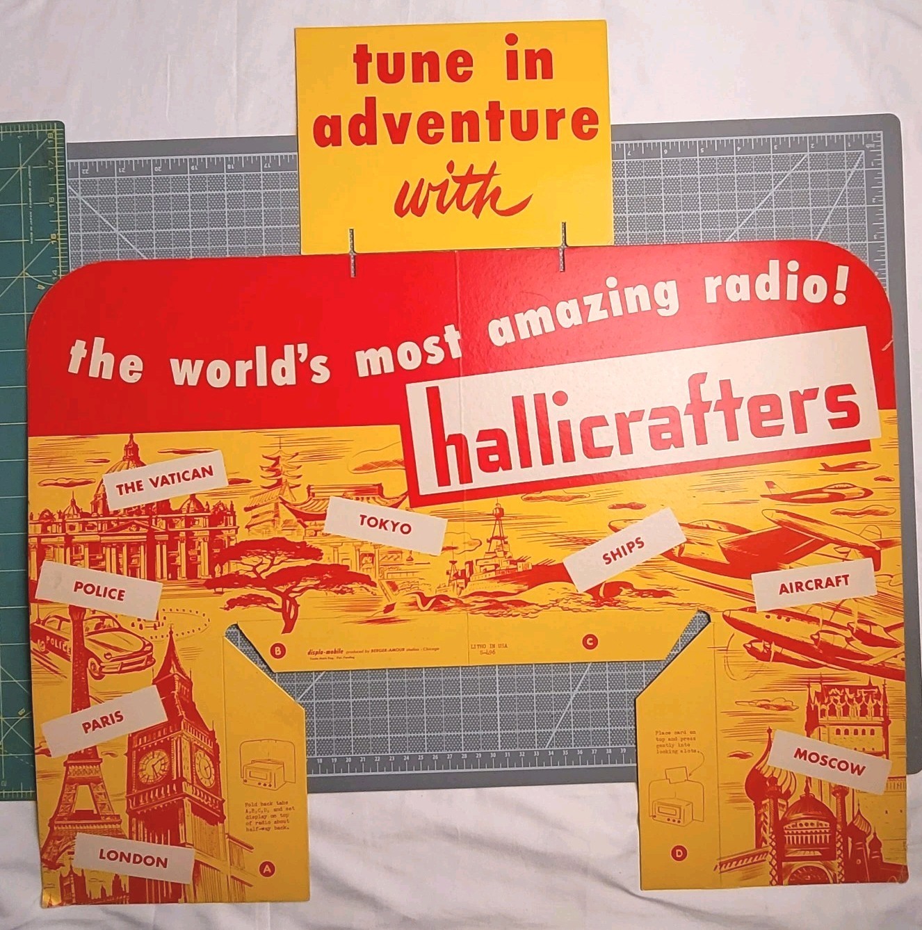 Hallicrafters Radio Display Cardboard Store Display Signs Lot of 2