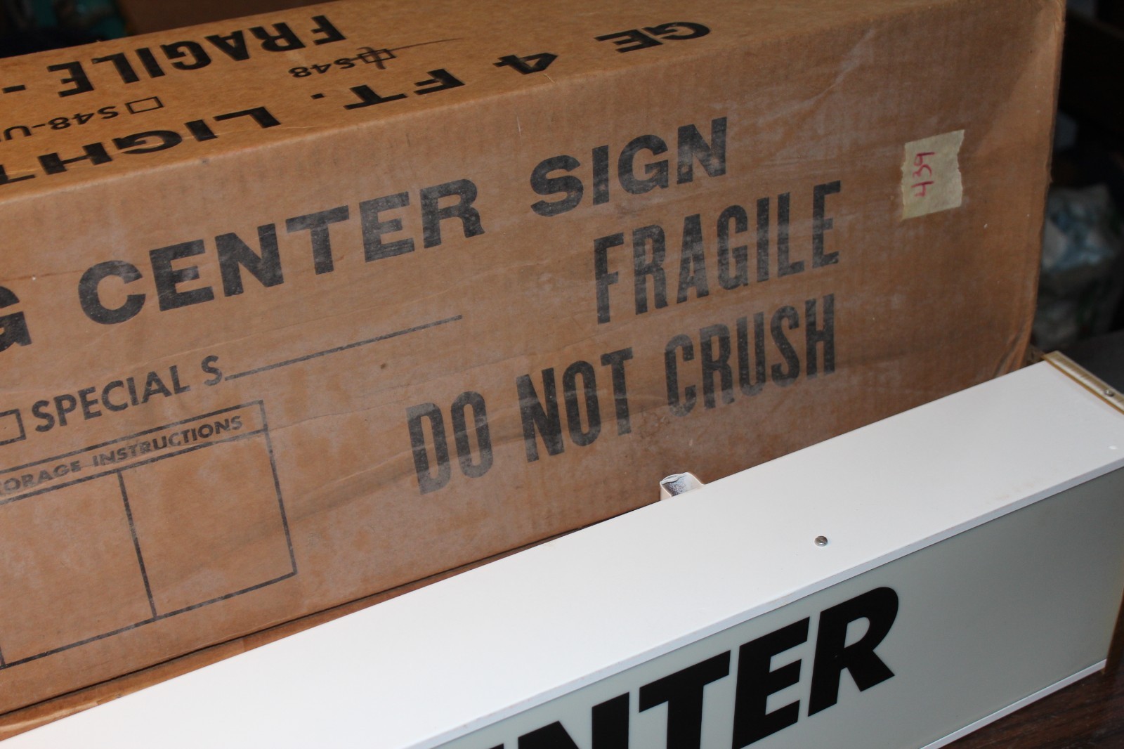 Vintage NOS 4 Ft. GE Lighting Center Sign General Electric Store Unlighted