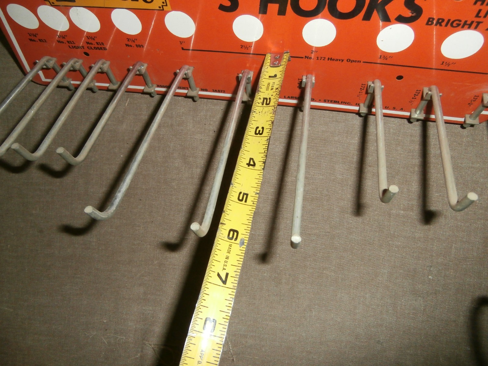 Vintage Larson S Hooks Metal Hardware Store Display Hanging Rack