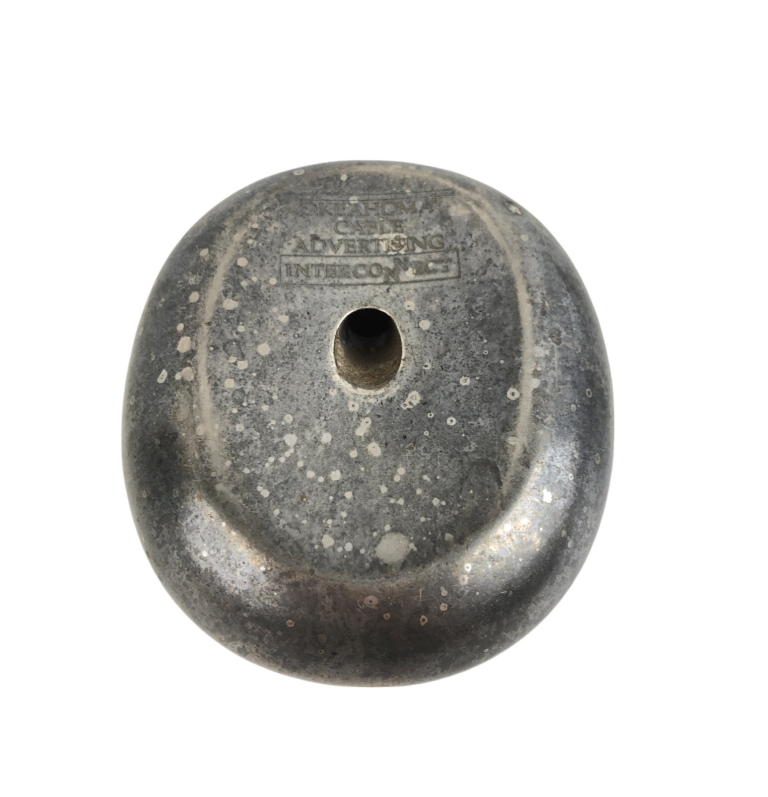 Oklahoma Cable Advert Solid Aluminum Metal Blob Paperweight Pen Holder