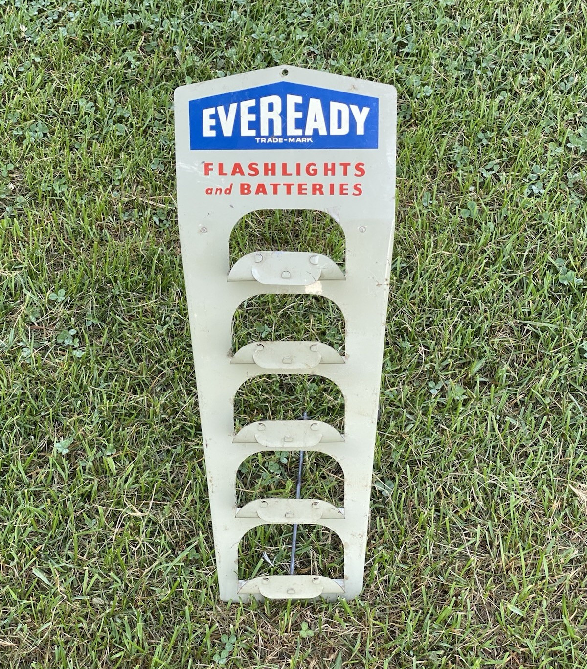 Eveready Metal Store Display Rack Sign for Flashlights & Batteries