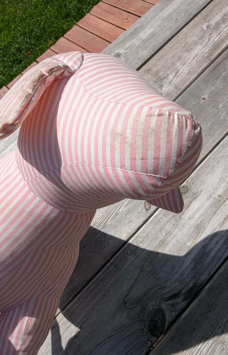 Vtg Pink Victoria’s Secret Dog Pink/White Stripe Mannequin/Display RARE 04