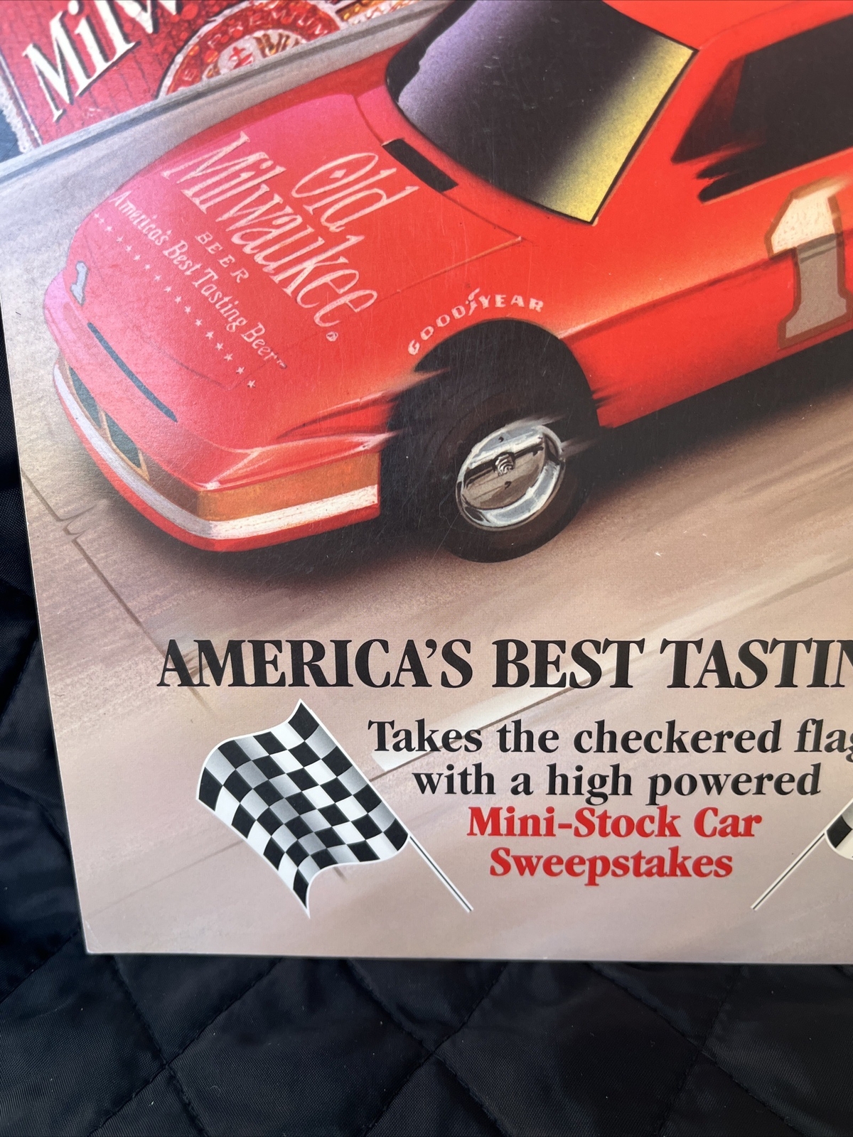 NOS Old Milwaukee Beer Point Of Sale Advertising Pit Stop Stock Car Sweepstakes