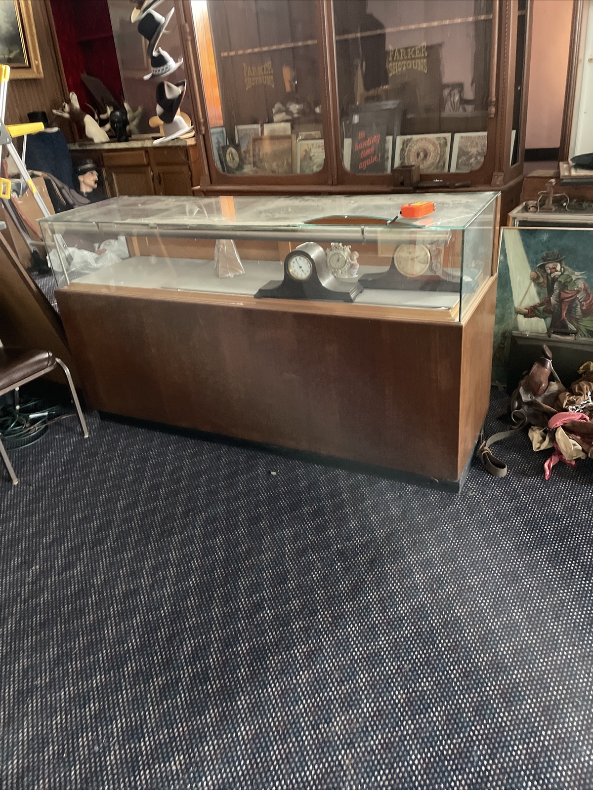 antique Counter showcase 70.25 x 21.5 D times 40 inch H