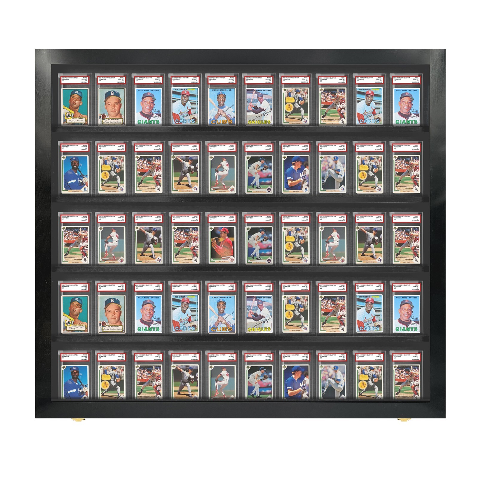 DISPLAY CASE HOLDS 50 PSA GRADED CARDS Black /USA Made