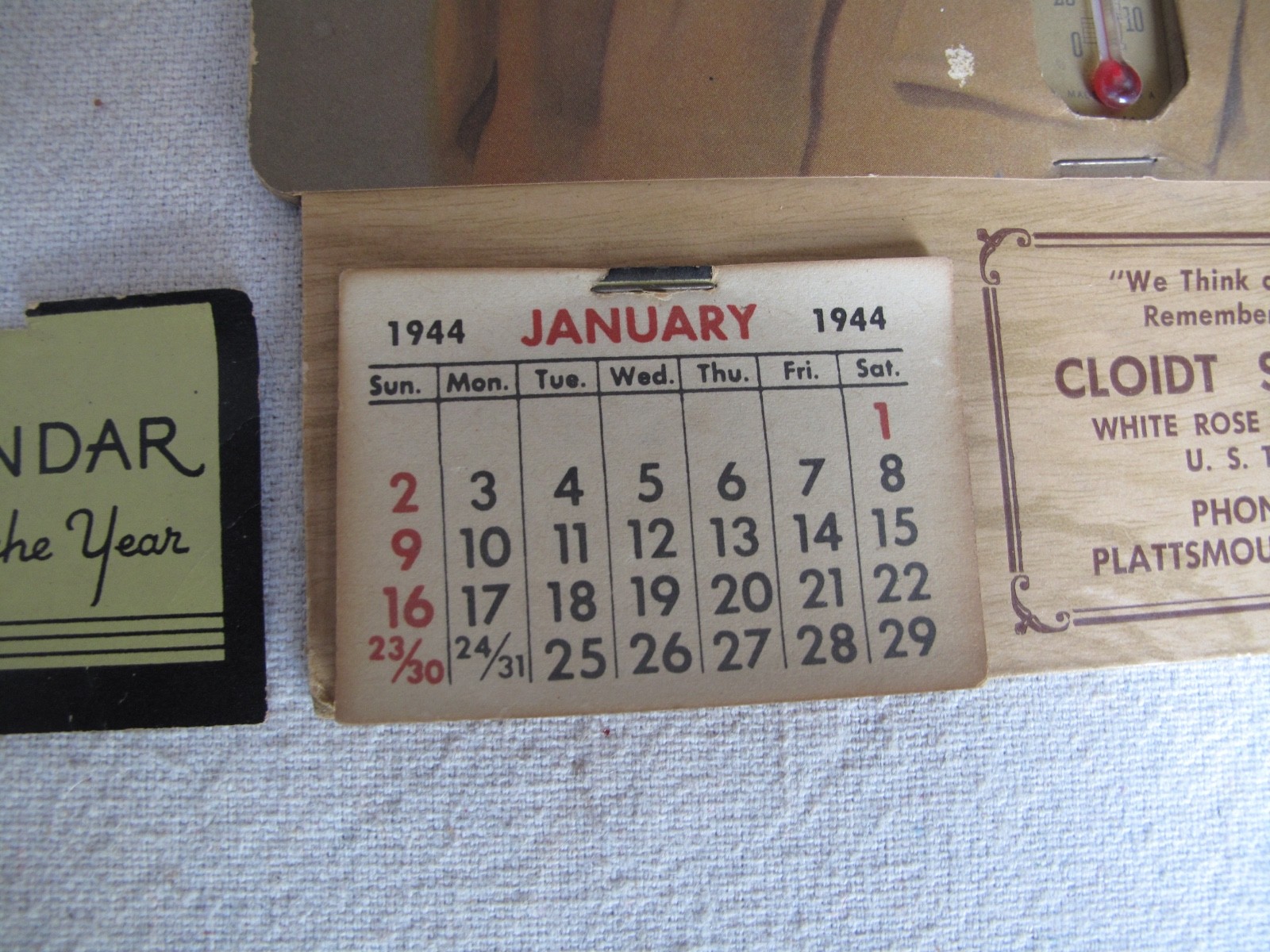 Vintage 1944 General Douglas MacArthur WW11 Poster Calendar 5 5/8″ X 9″