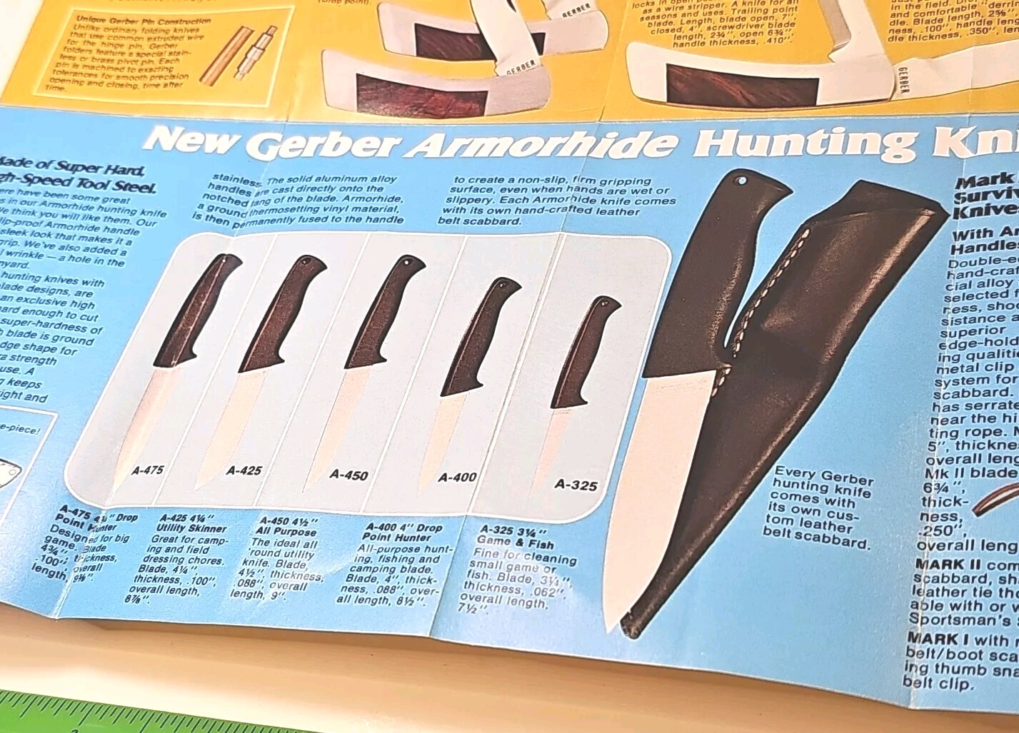 Vintage 1970’s Gerber Sportsmen’s Knives Knife Store Salesman’s Pamphlet