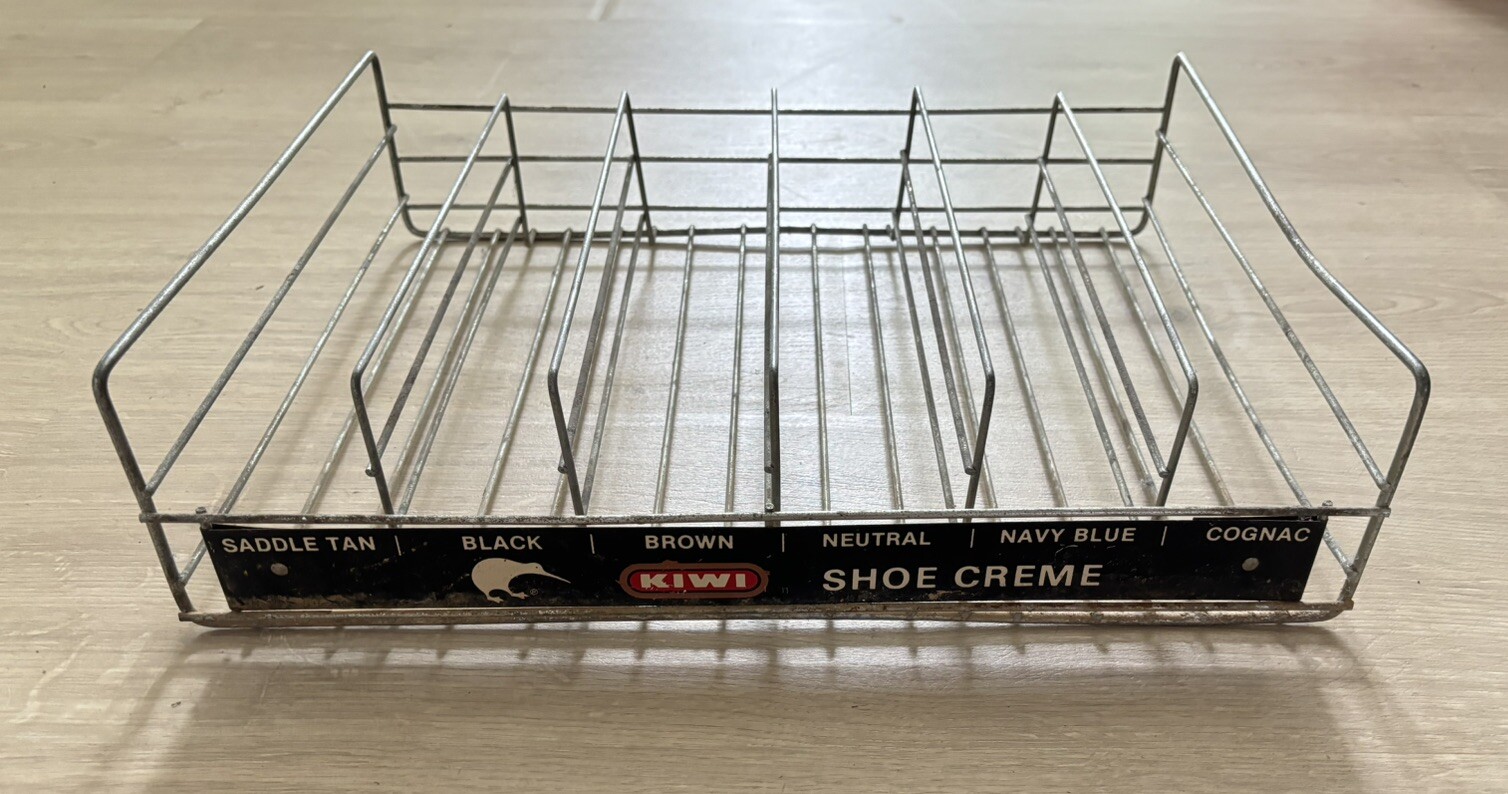 Vintage KIWI Shoe Polish Creme Store Display Retail Shoe Shine Metal Rack Rare