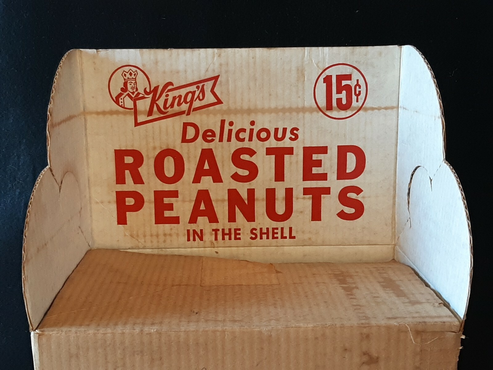 Vintage Store Display Carton Box Kings Roasted Peanuts in Shells