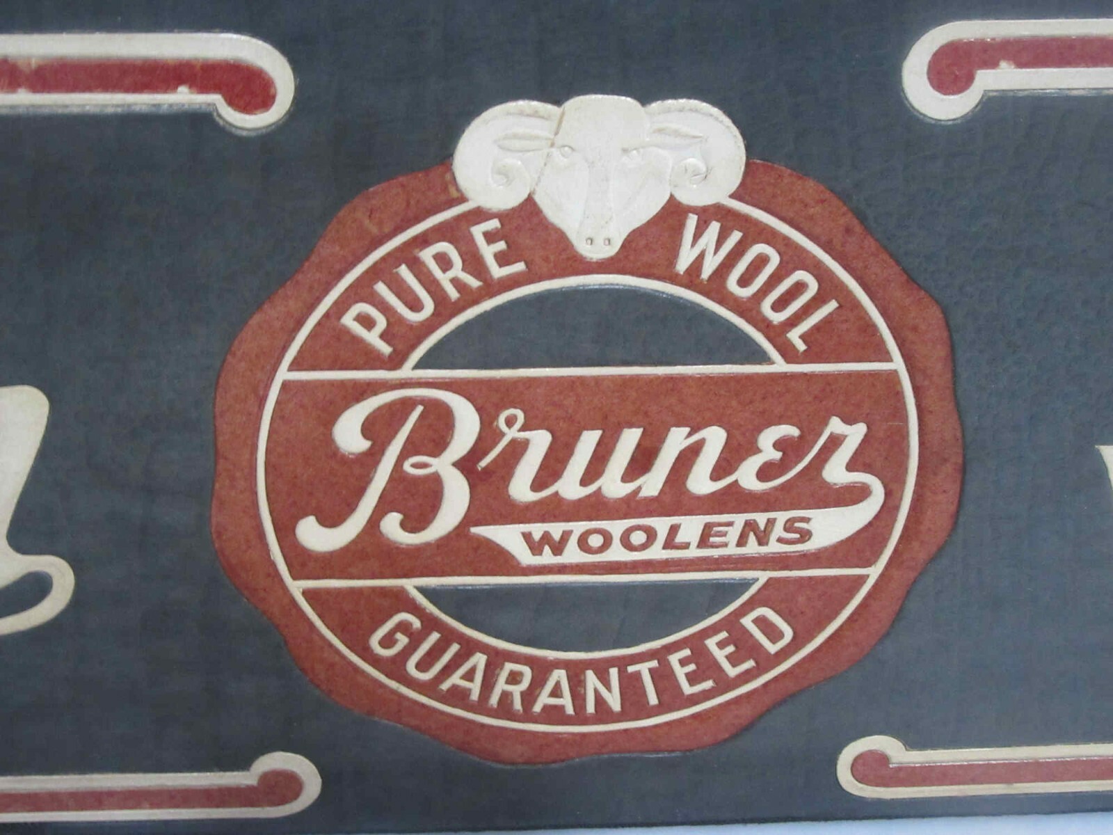 Vintage Bruner Woolens Country Store Display Salesman Sample Wool Fabric Box