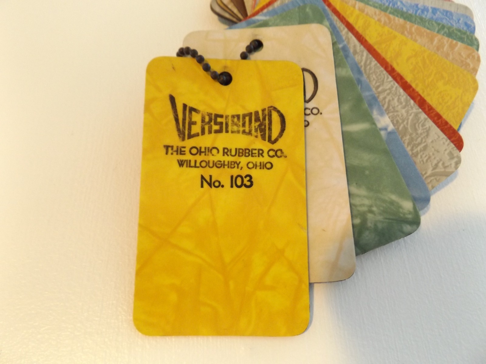 VINTAGE MCM SALESMAN SAMPLE VERSIBOND OHIO RUBBER COMPANY WILLOUGHBY OHIO