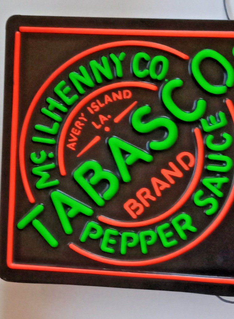 Tabasco Pepper Sauce McIlhenny Co. Advertising Sign Black Green Yellow Red