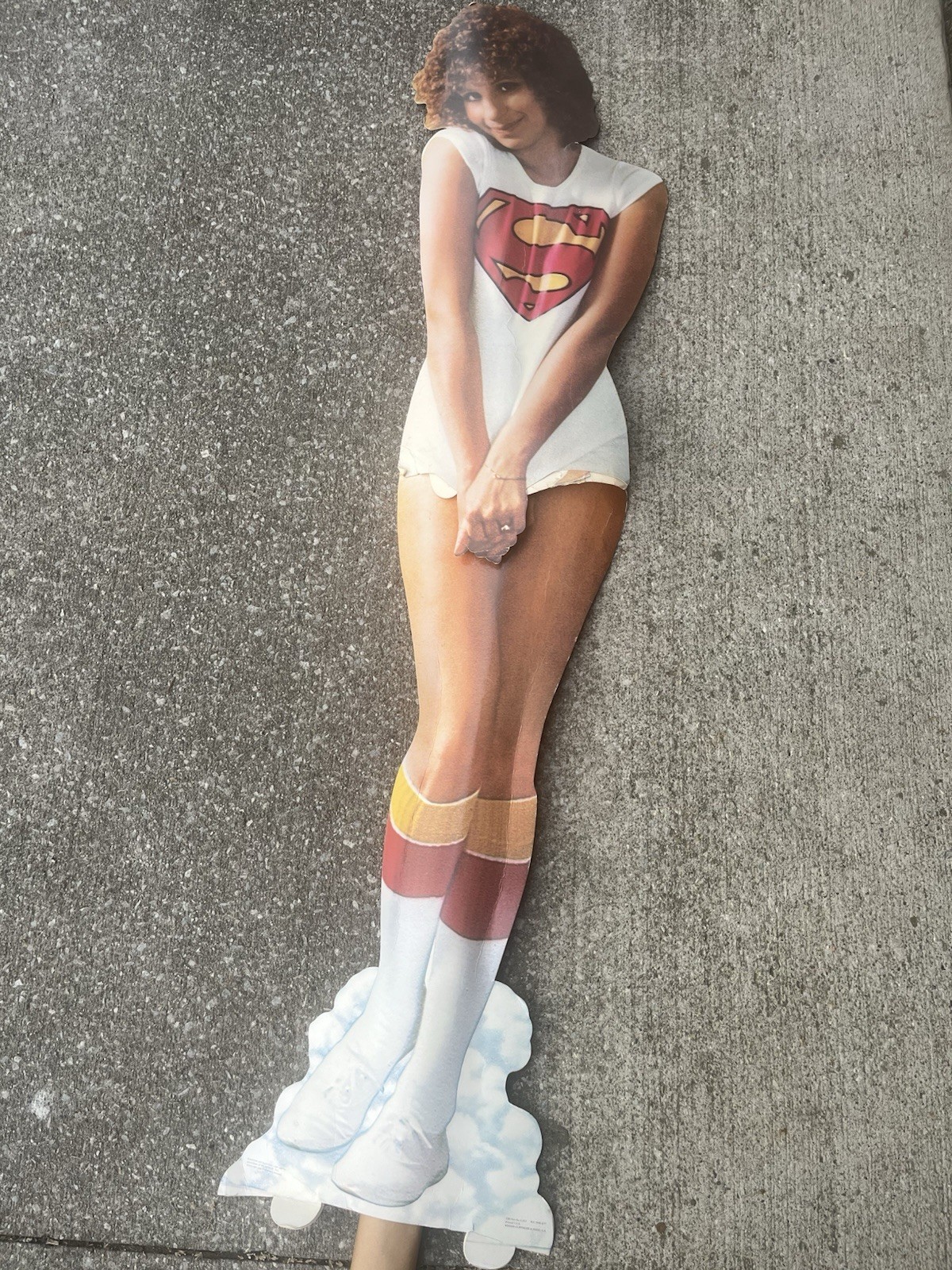 Vtg 70’s Barbara Streisand Cardboard Standee Superman Store Promo 67”