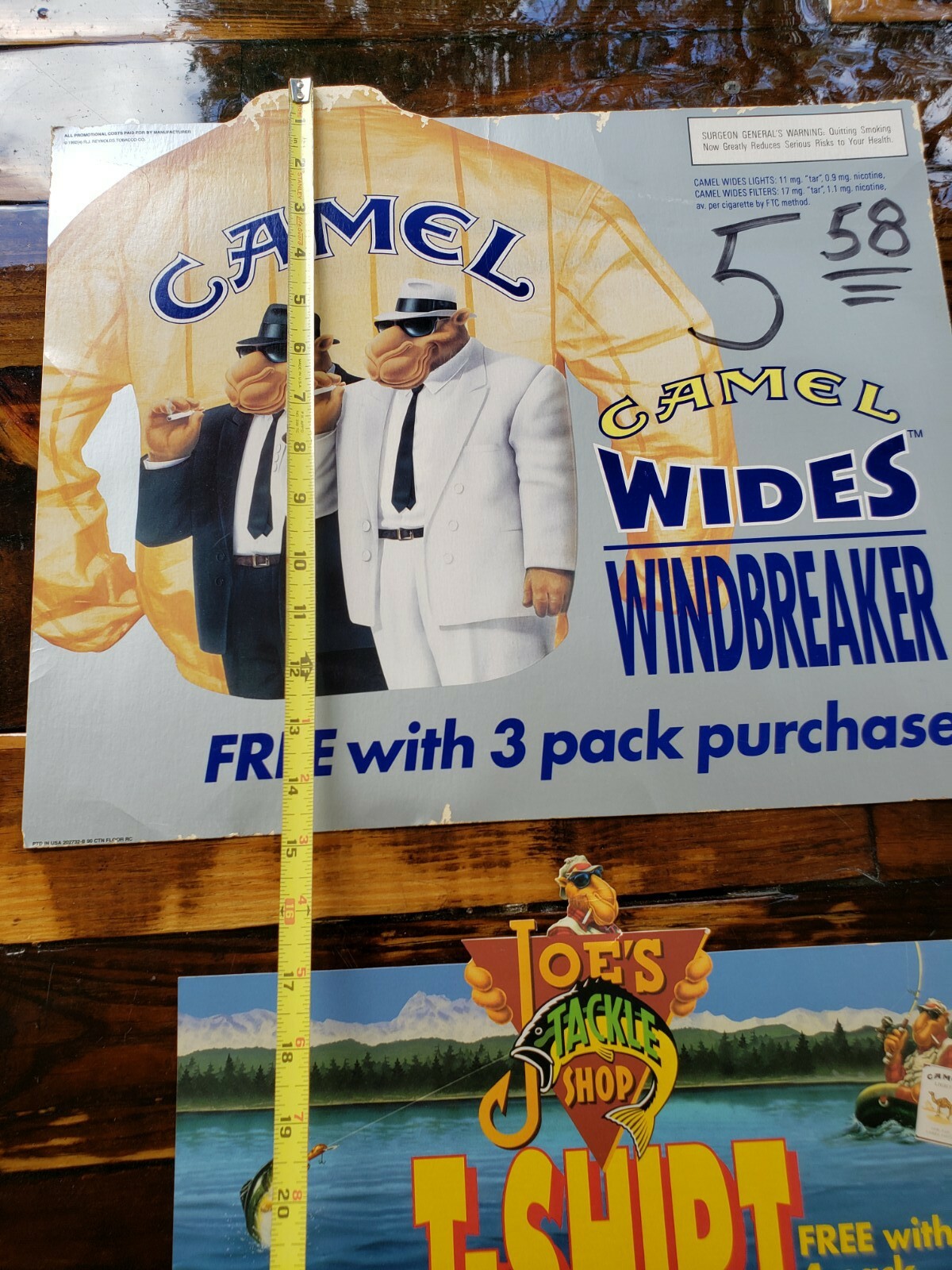 RARE lot of 2 Camel Store Display Sign Advertising Cardboard Cigarette Tobacco