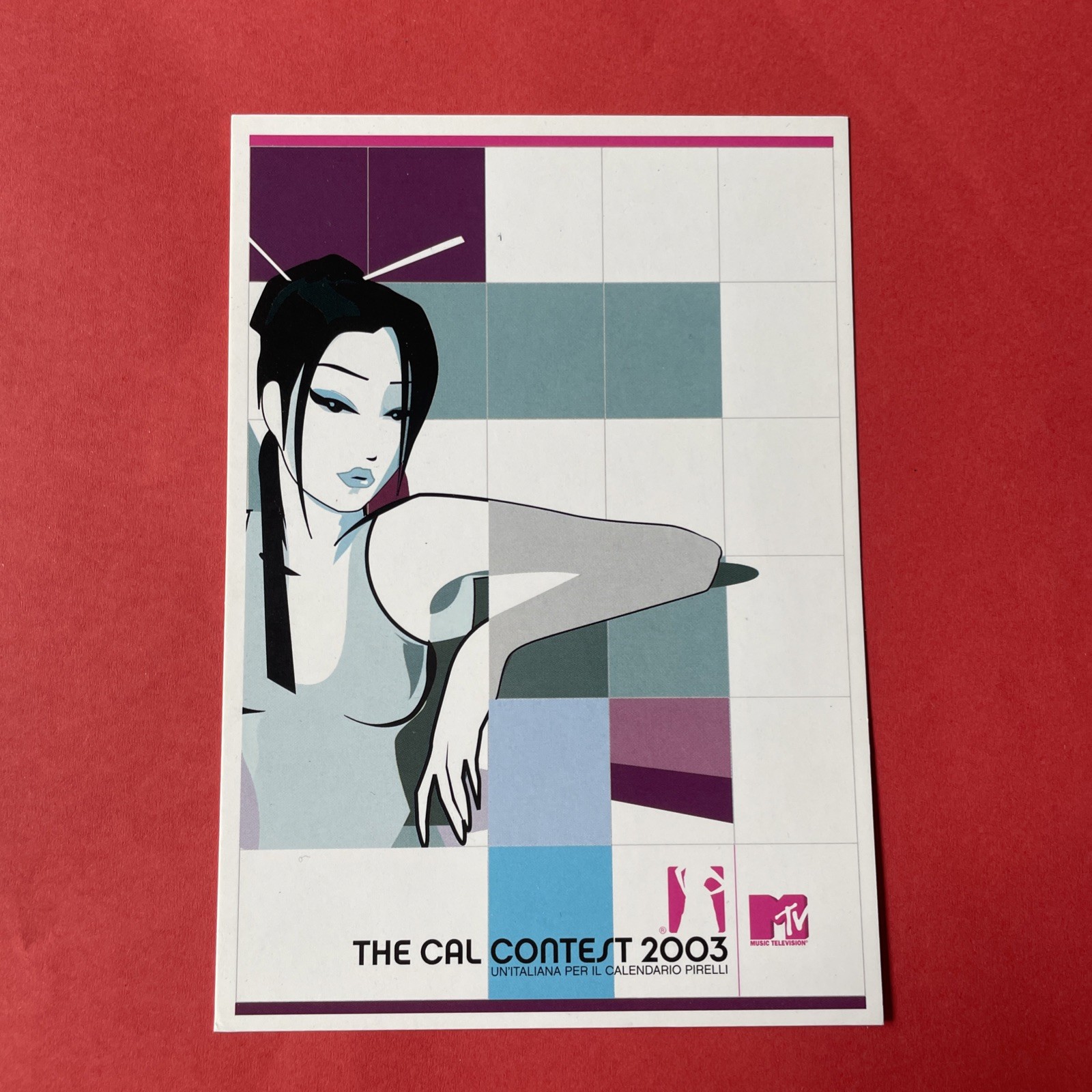 THE CAL CONTEST 2003 MTV X CALENDAR PIRELLI VINTAGE ADVERTISING POSTCARD