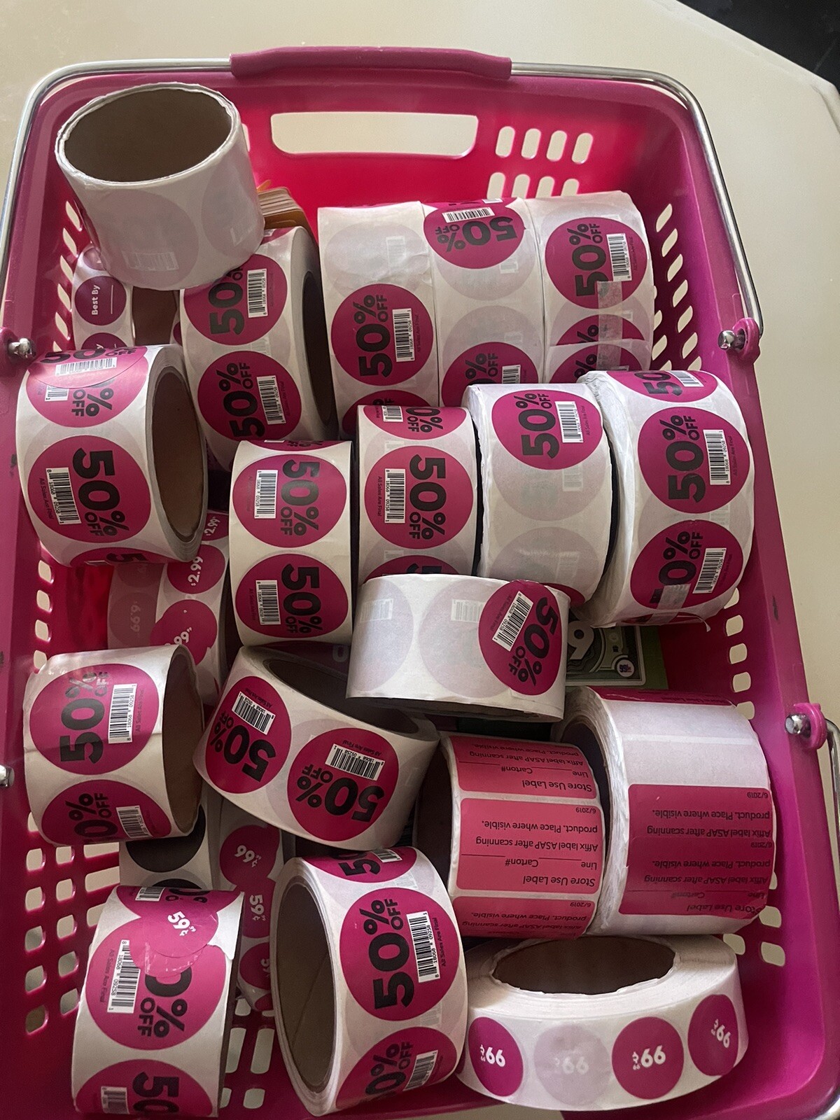 99 Cent Only Price Tags, Gift Cards And Basket