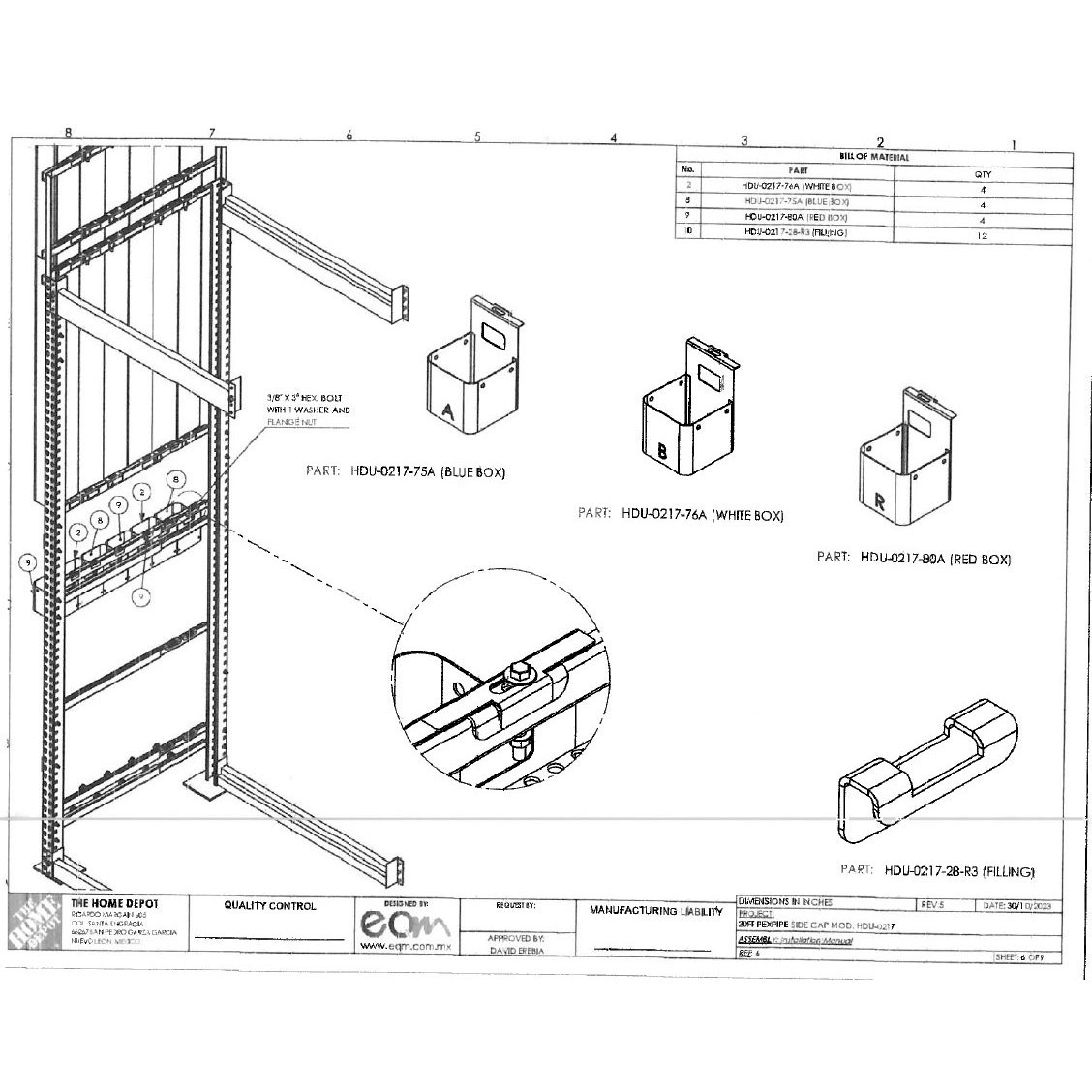 20′ PEX Pipe Side Rack – EQ Manufacturas, S.A. de C.V., Custom Fabrication