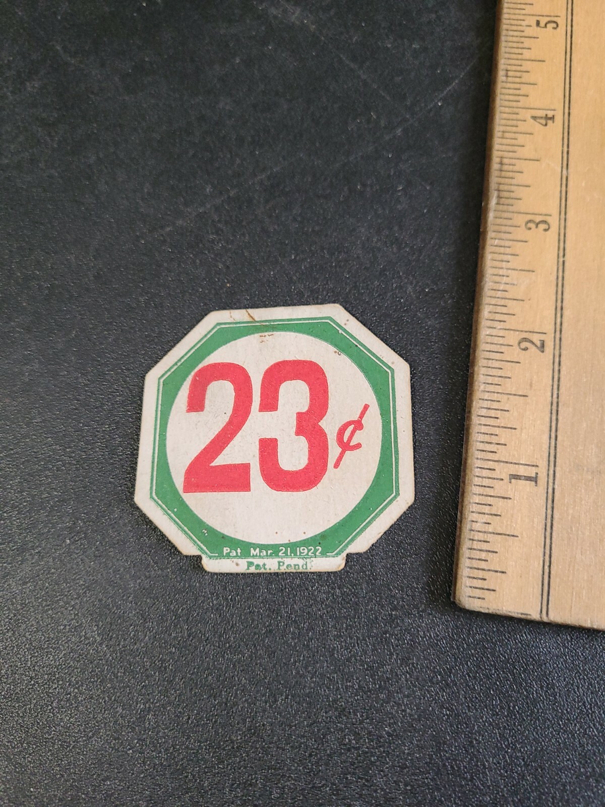 Vintage 1922 Country Store Shelf Price Tag 2×2 23c