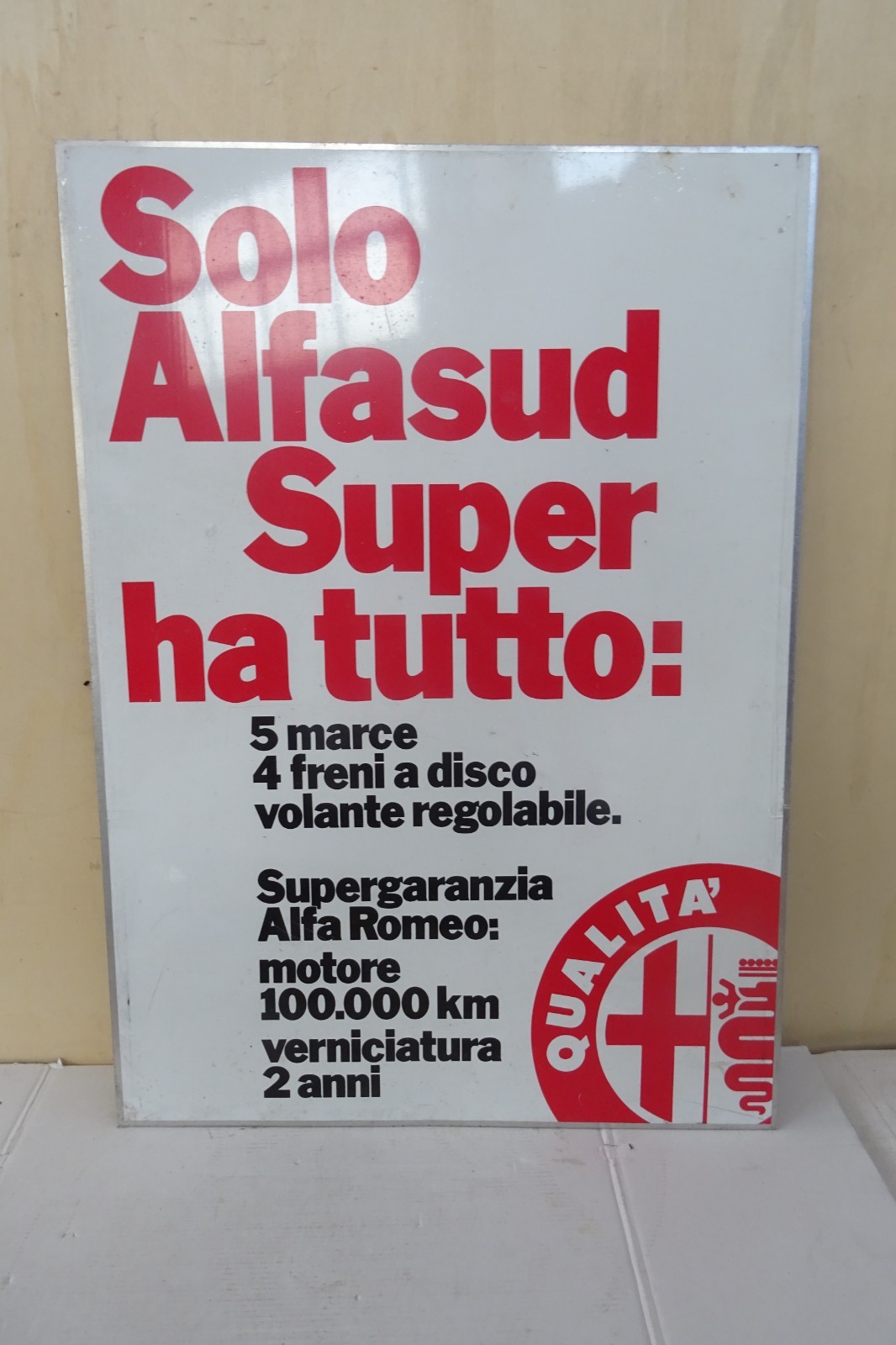 Alfa Romeo sign only Alfasud Super has everything 5 speed engine warranty paint