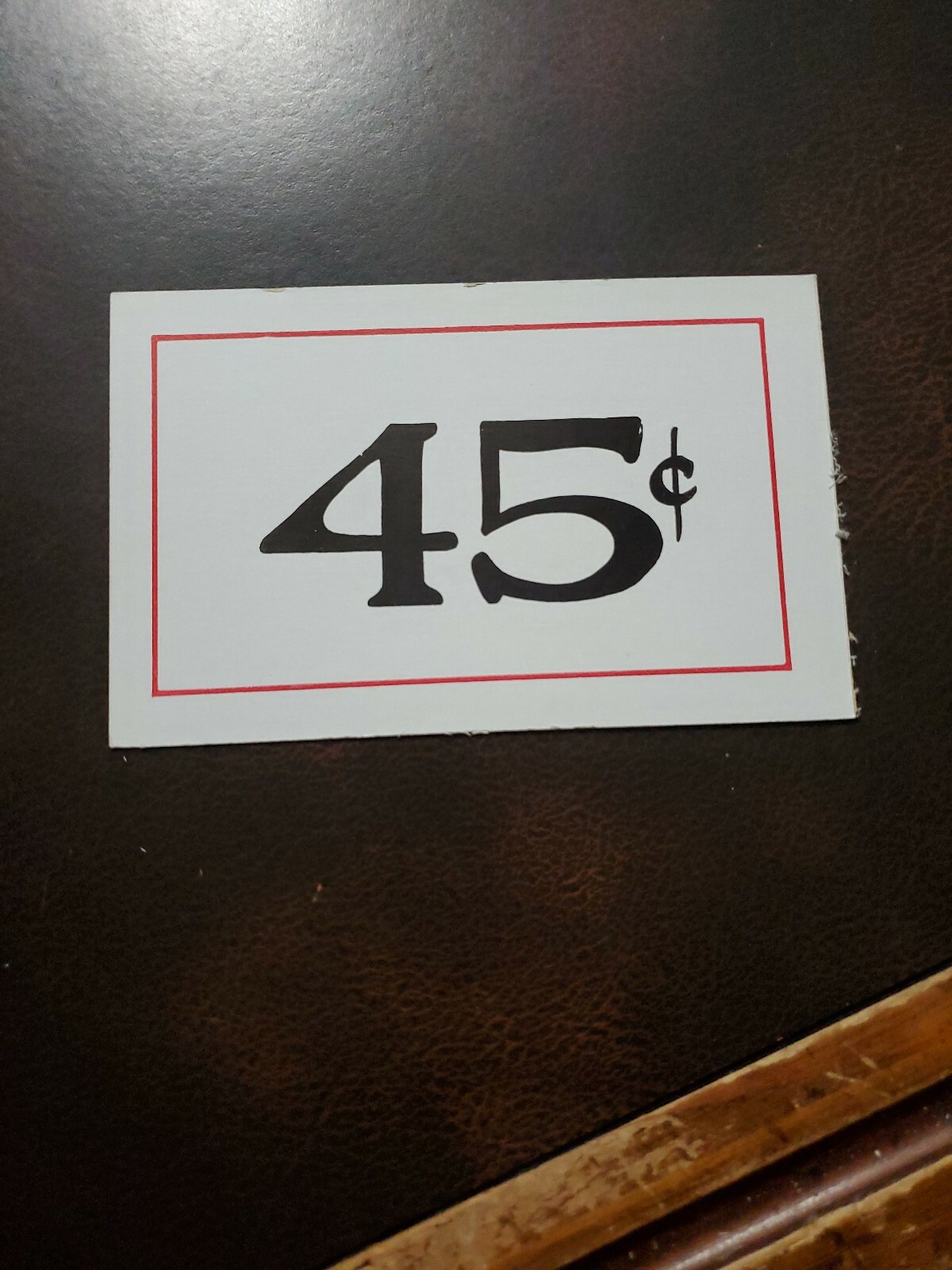 Vintage 45c Double Sided 1940s unmarked WOOLWORTH’S Store Sign 3.5 x 5.5