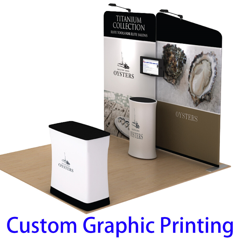 10ft Custom Tension Fabric Trade Show Display Booth Pop Up Stand Backdrop Wall