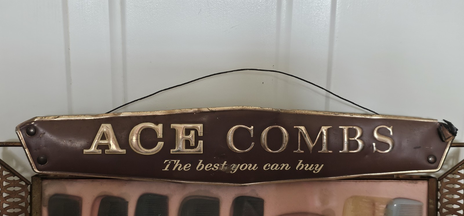 Rare Vintage Ace Combs Store Display Dealer Grooming Mens Ladies Cosmetic Sign