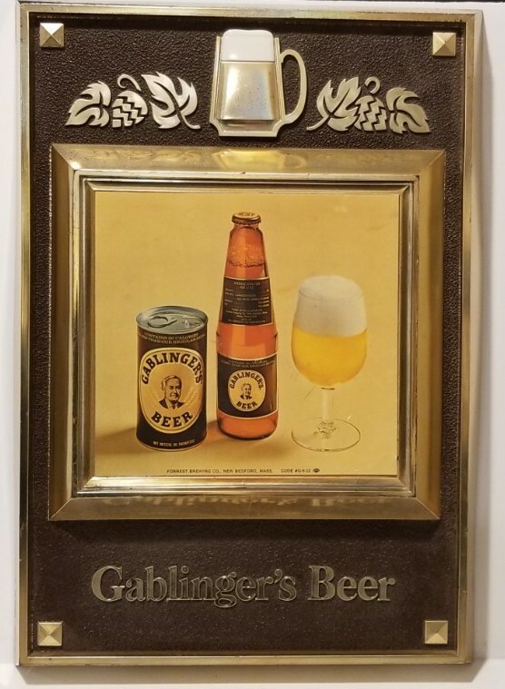 GABLINGER’S BEER Thomas A. Schutz 1970’s Vintage Detailed Plastic 15×10 Sign