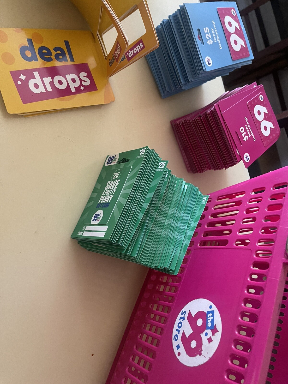 99 Cent Only Price Tags, Gift Cards And Basket