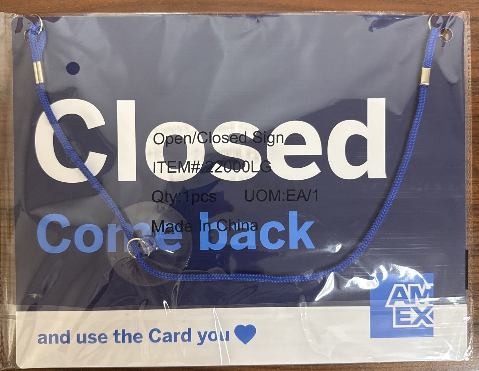 Open/Closed Business Door Sign! 11″ X 8 1/2″ With Suction Cup NEW free Shipping.