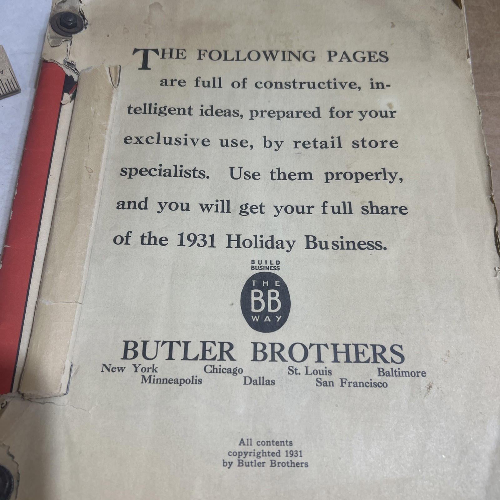 BUTTER BROS (1931) RETAIL DEPARTMENT STORE LAYOUT DISPLAYS MERCHANDISING BOOK