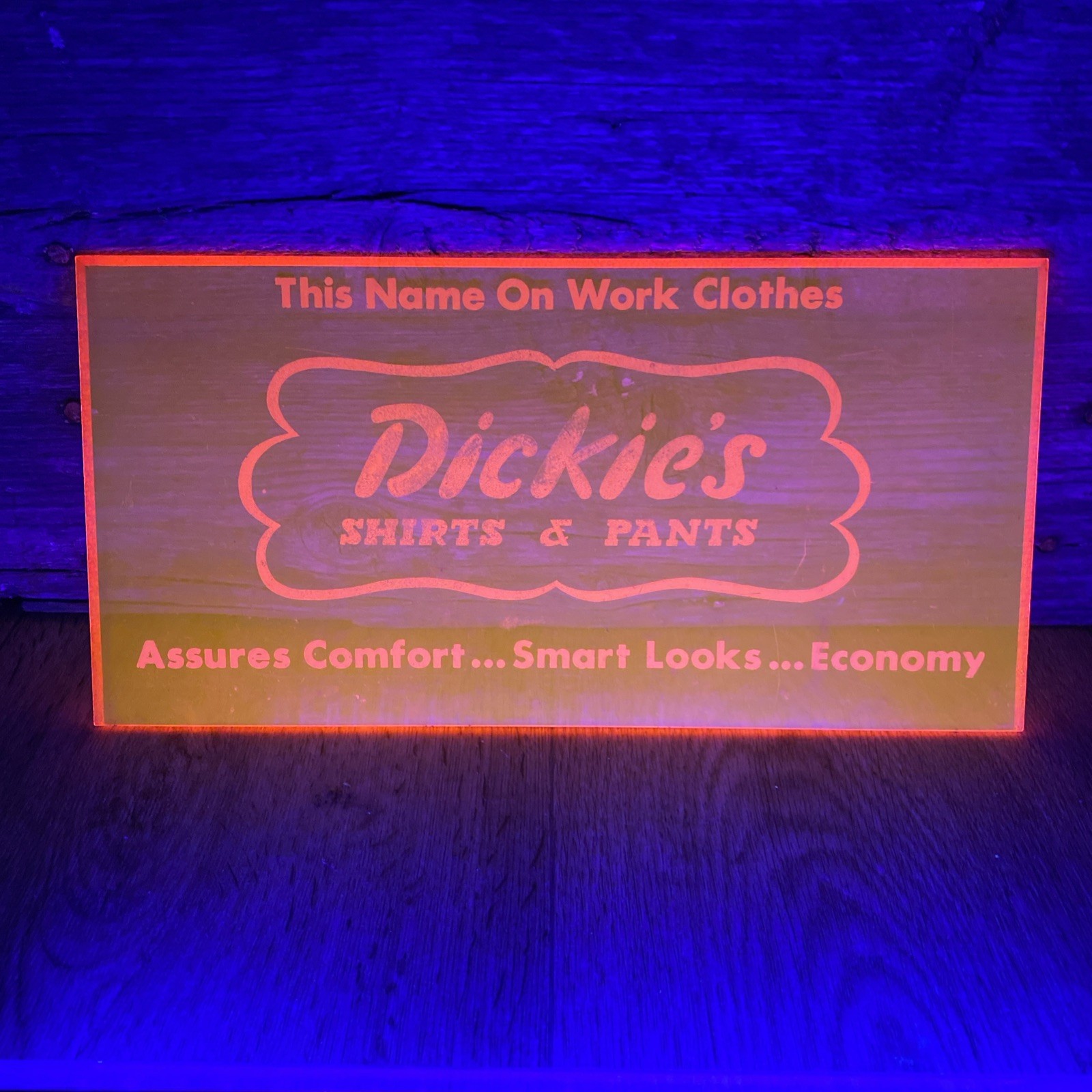 Vintage Dickies Store Display Hot Pink – Neon Comes Alive Using a Black Light
