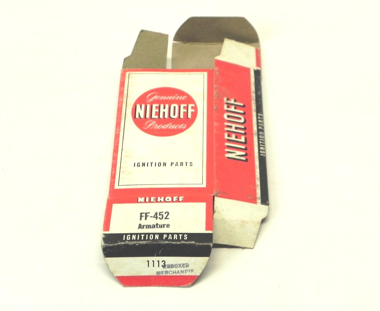 VINTAGE NIEHOFF IGNITION PARTS DISPLAY BOX *BOX ONLY* #1113 3.50″x2″x1.25″ NEW