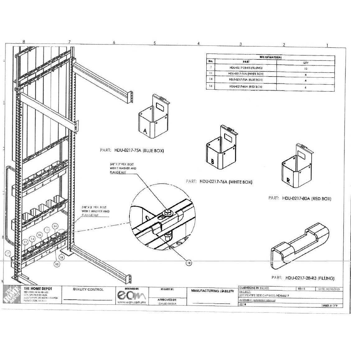 20′ PEX Pipe Side Rack – EQ Manufacturas, S.A. de C.V., Custom Fabrication