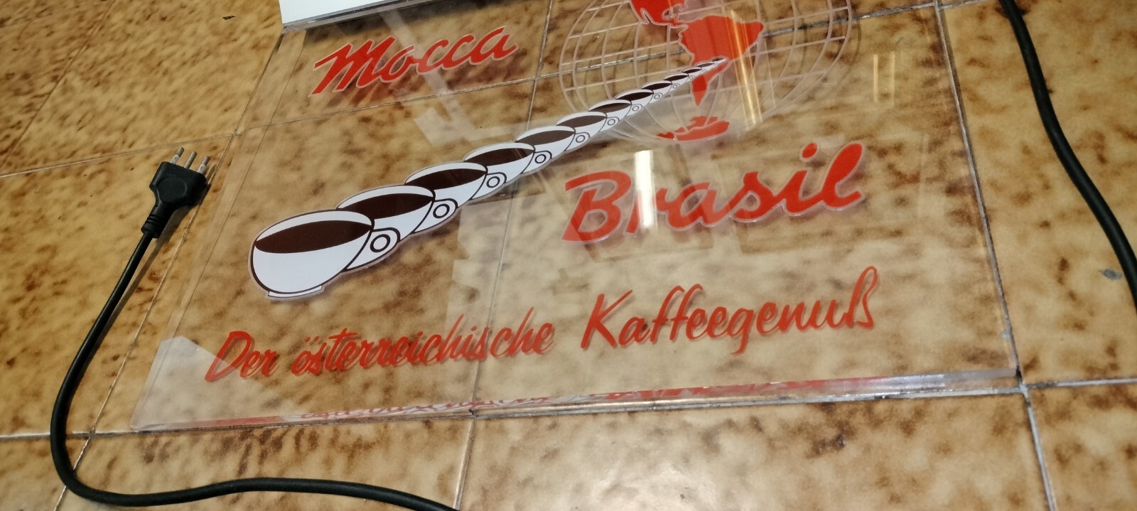 Very Rare Coffee Mocca Brasil Advertising Light Sign Table Working