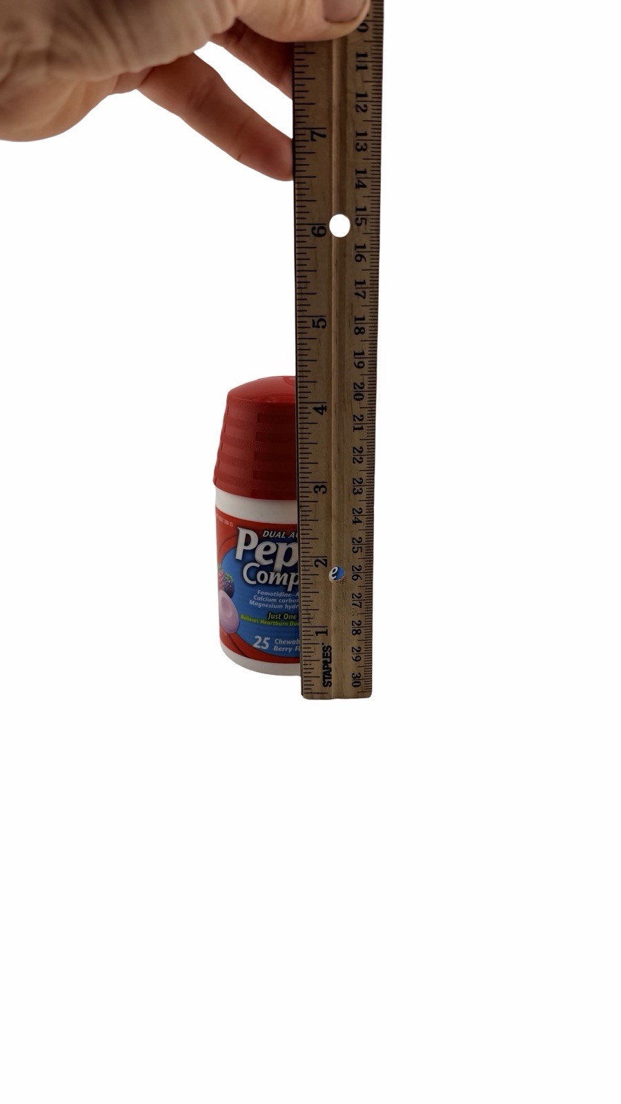 Vintage Pepcid Complete Dual Action Empty Plastic Advertising Bottle Display