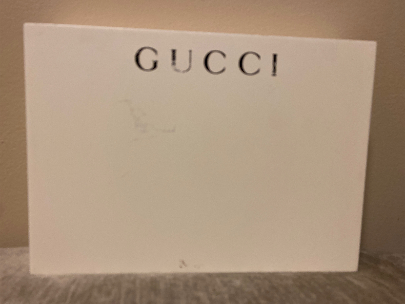 Authentic Gucci Logo Display Stand Made With Wood Color White Pre-owned