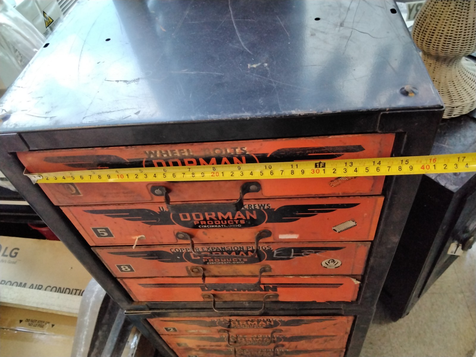 Vintage Dorman Auto Parts Bin 4 Drawer Cabinet Counter Organizer #1