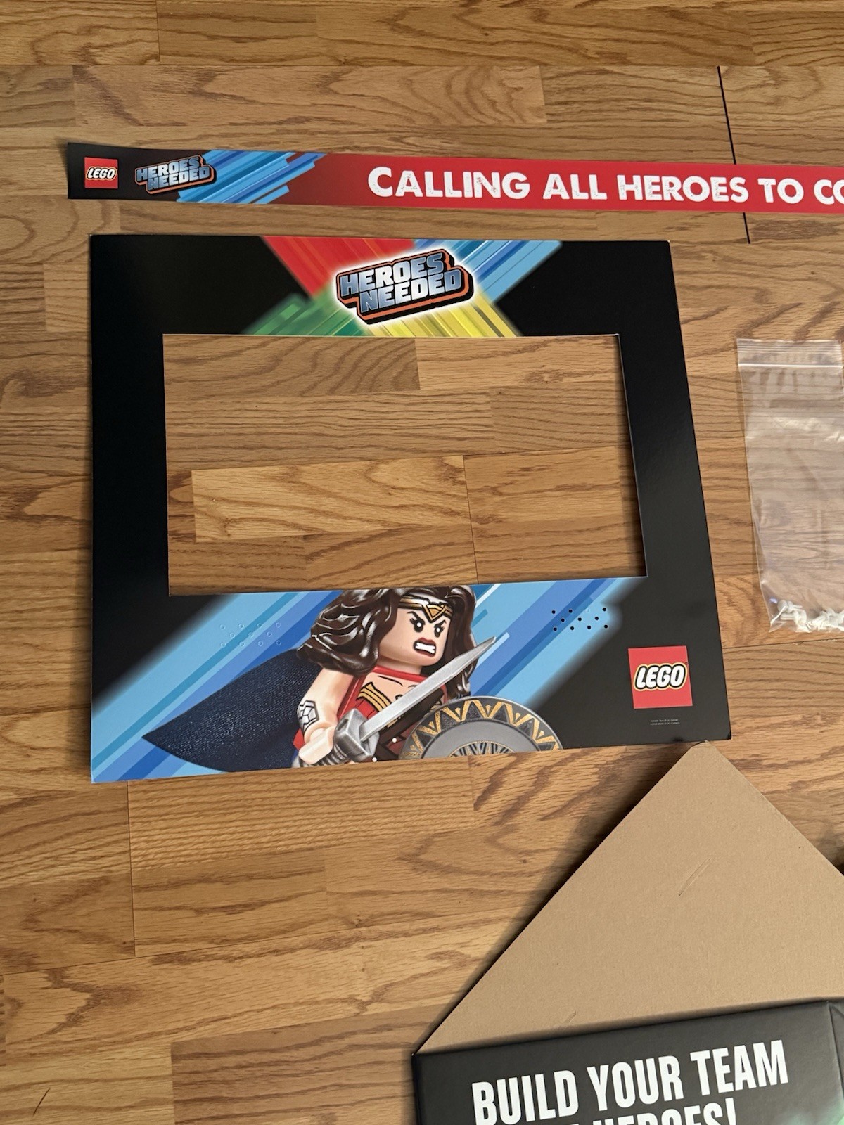 LEGO Heroes Needed Toys R Us Endcap Sign Kit